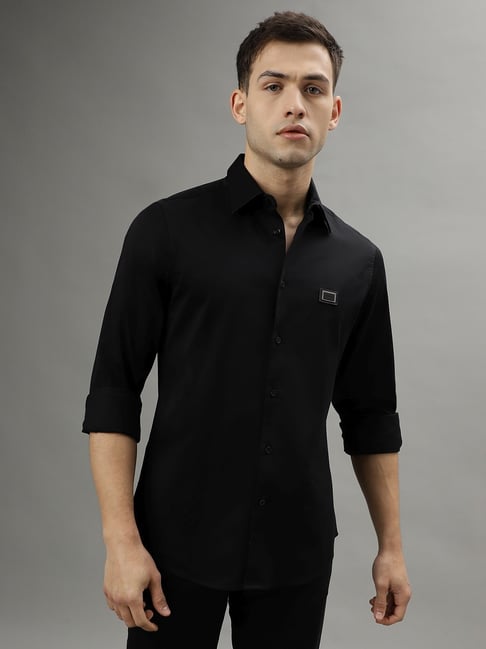 Iconic Men Solid Slim Fit Cotton Shirt-picture-37