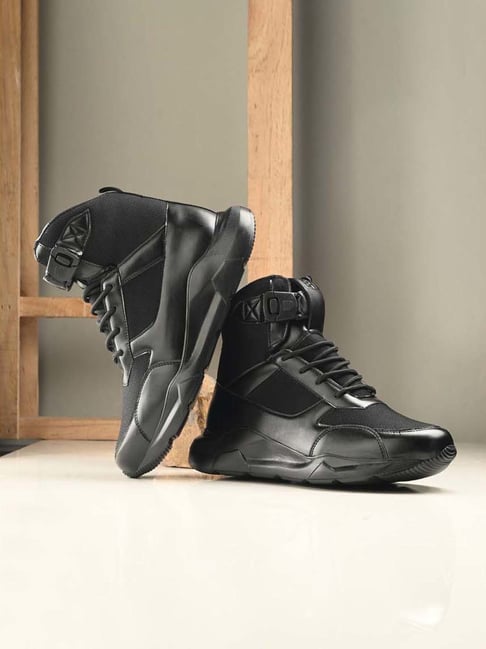 Eego Italy Men's Black Ankle High Sneakers-picture-10