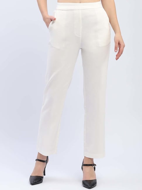 MADAME White Mid Rise Pants-picture-12