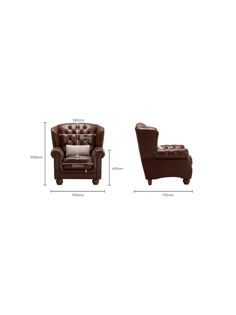Leather Modern Single Lounge Chair Durian Beverly Modern Dark