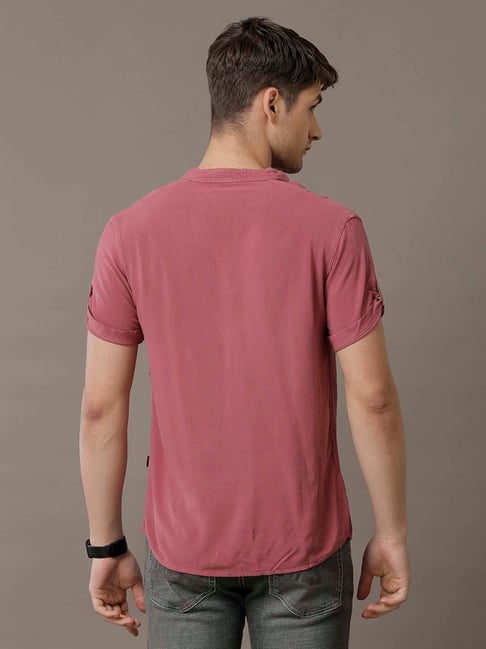 Buy Identiti Dark Peach Slim Fit Shirt for Men's Online Tata CLiQ