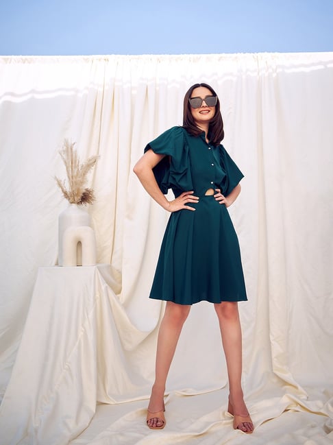 Casual Outfits Smart Western Dress Buy KASSUALLY Teal Relaxed Fit