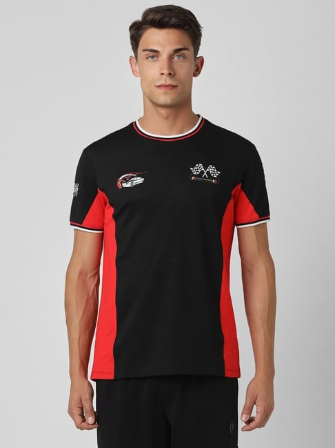 Buy Van Heusen Black Slim Fit Printed T-Shirts for Mens Online
