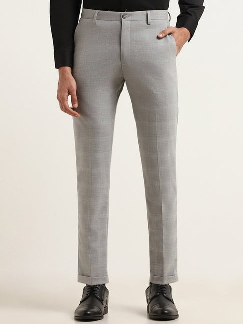 Buy Arrow Mid Rise Ankle Length Formal Trousers 