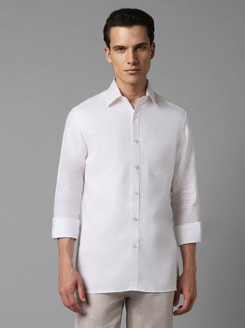 Louis philippe white linen shirts hotsell