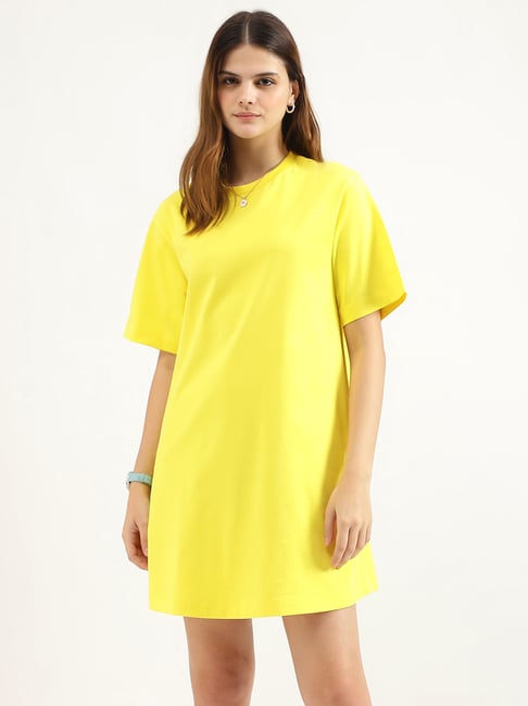 United Colors of Benetton Yellow T-Shirt Dress