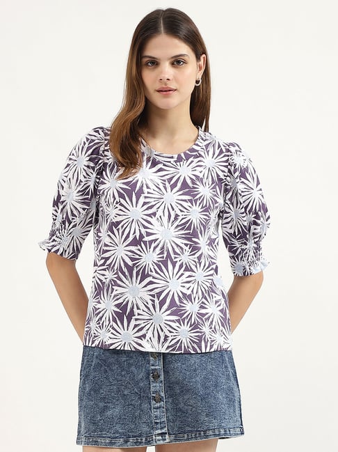 United Colors of Benetton Purple Printed T-Shirt-picture-42