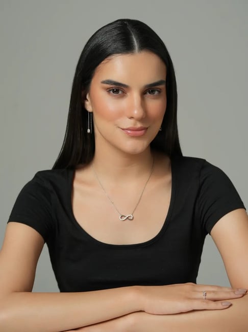 Mabel 92.5 Sterling Silver Rhodium-Plated Infinity Charm Necklace