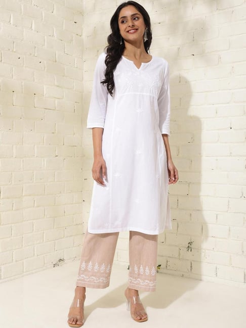 Fabindia white kurtis best sale