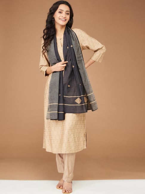 Fabindia Black Printed Dupatta-picture-17