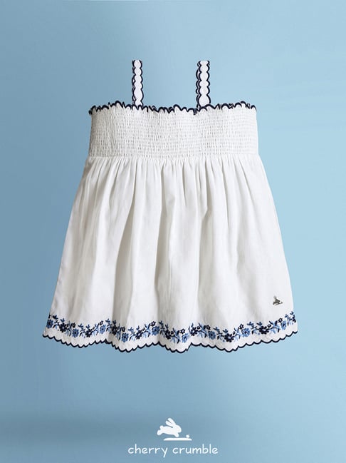Cherry Crumble By Nitt Hyman Kids White Embroidered Top