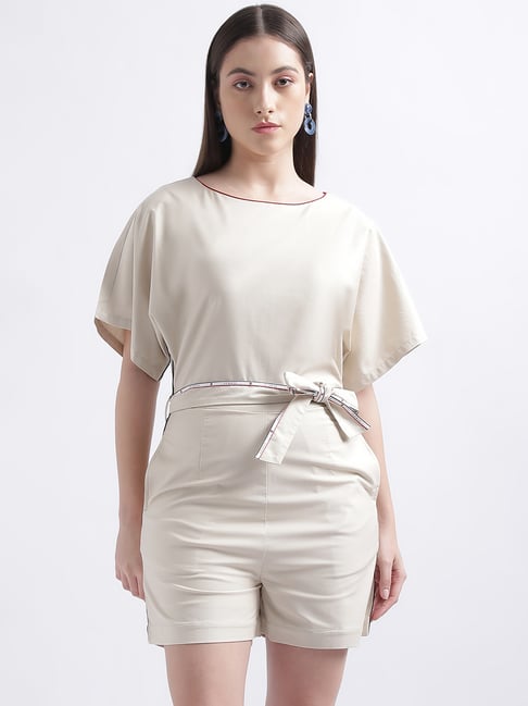 Iconic Women Solid Regular Fit Cotton Jumpsuit