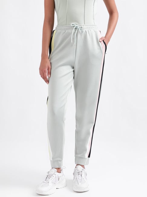 Iconic Women Solid Relaxed Fit Cotton Track Pants