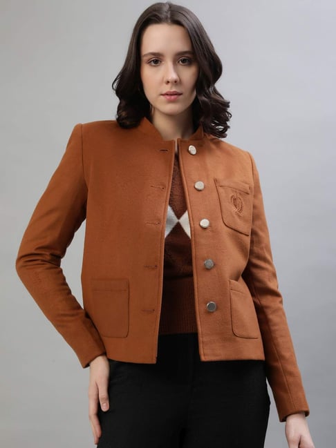 Iconic Women Textured Regular Fit Polyester Jacket