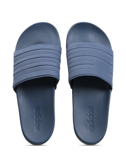 Adidas cloudfoam slides blue online