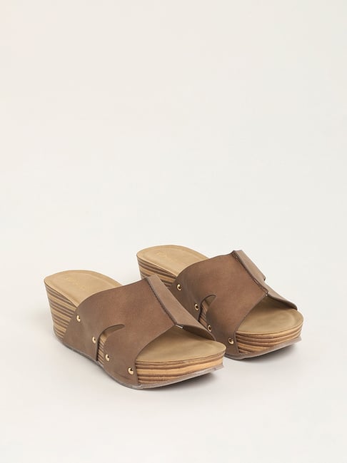Shoe Land SL-Dessi-Women's Fashion Strap Sandals Toe Loop with Buckle Low  Wedge Platform Heel Comfortable Shoes (RoseGold)