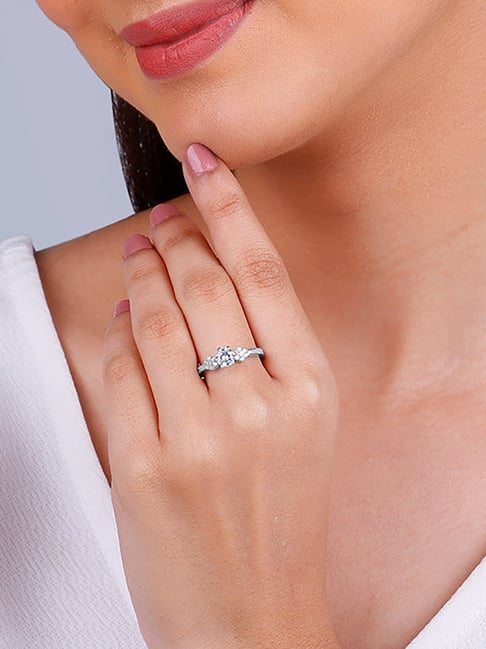 Buy GIVA 925 Silver Tr¿s Belle Ring Online At Best Price @ Tata CLiQ