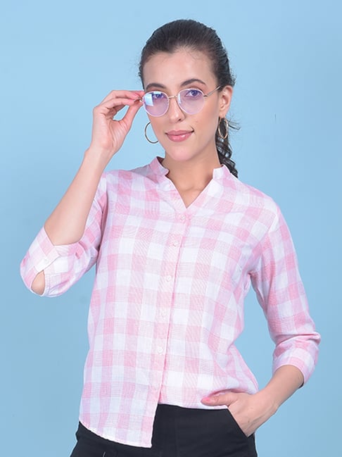 Crimsoune Club Peach Checks Shirt-picture-28