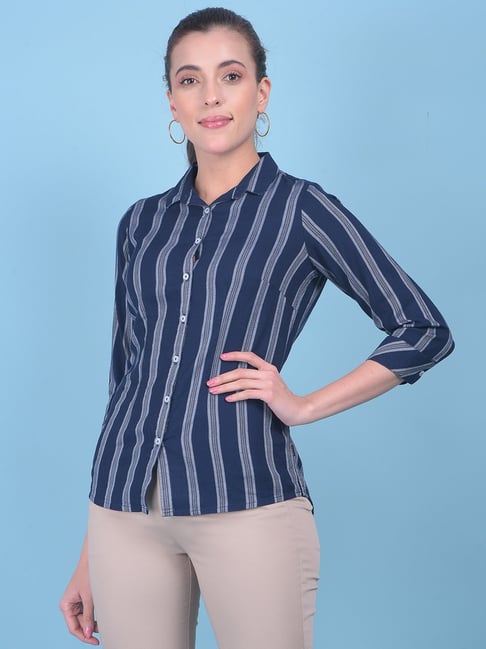 Crimsoune Club Navy & White Striped Shirt-picture-17
