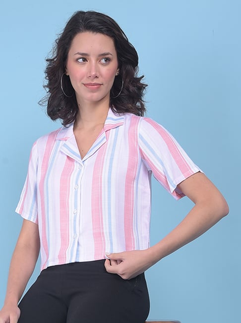 Crimsoune Club Multicolor Striped Crop Shirt-picture-29