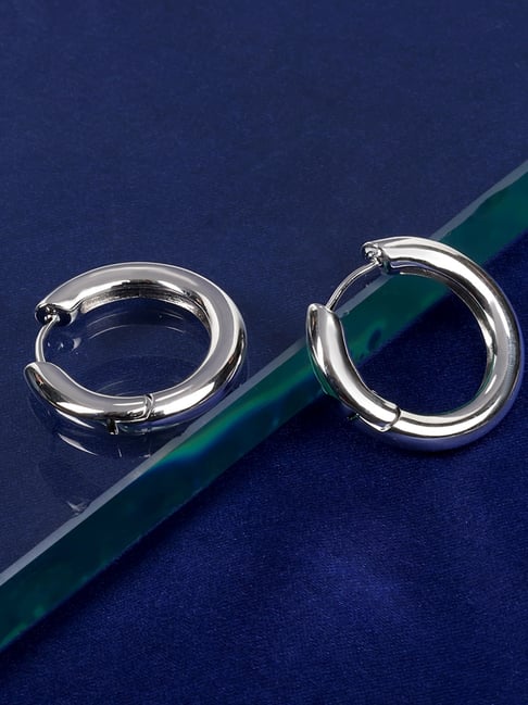 The Real Effect London Sonah Silver Round Hoop Earrings