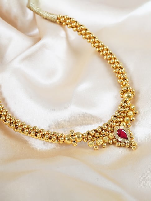 png jewellers P.N.Gadgil Jewellers Dityaa Gold 22k Kolhapuri Thushi Necklace-picture-39