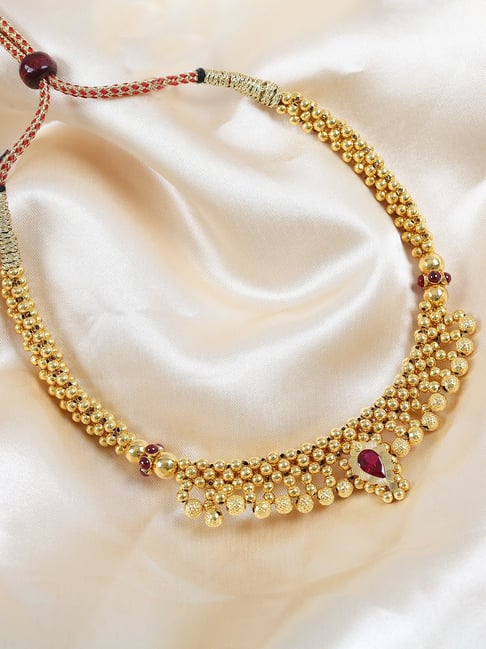 png jewellers P.N.Gadgil Jewellers Anaisa Gold 22k Kolhapuri Thushi Necklace-picture-32