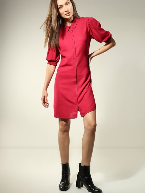 Vero Moda Pink Regular Fit Shirt Dress