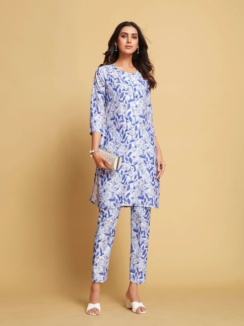 Anubhutee White Printed Kurta Pant Set
