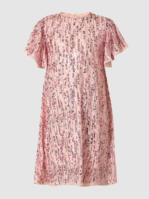 VERO MODA GIRL Pink Sequence Dress