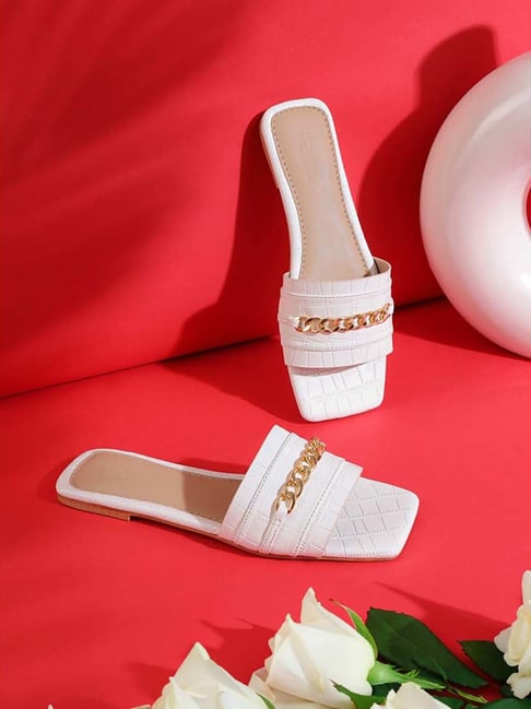 Truffle Collection Women's White Casual Sandals-picture-24