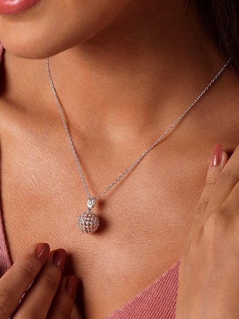 Mia by Tanishq Sterling Silver Champagne Splendour Pendant