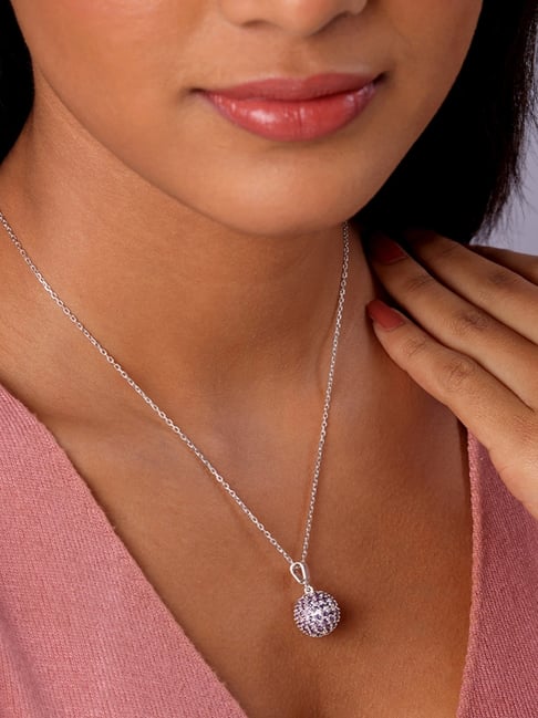 Mia by Tanishq Sterling Silver Amethyst Splendour Pendant