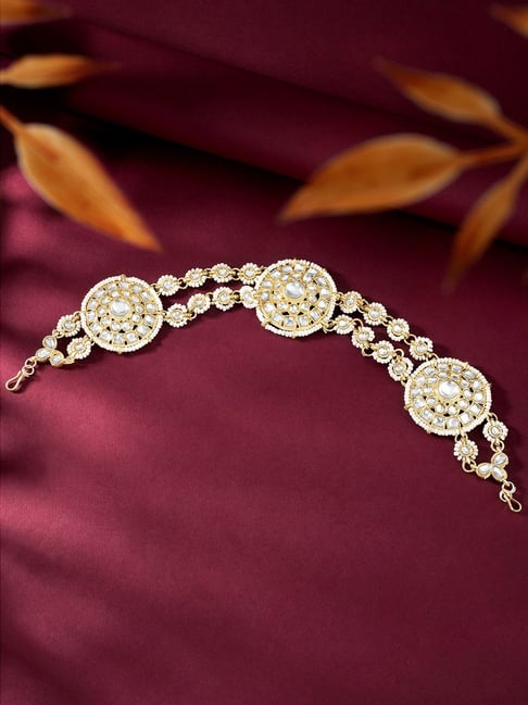 Matha Patti Sheeshphool Jewellery Online Peora Gold-Plated White