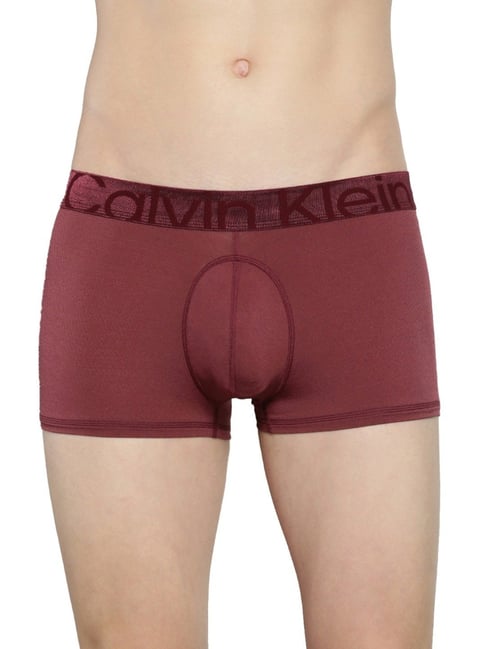 Calvin Klein Maroon Regular Fit Trunks - Main Image