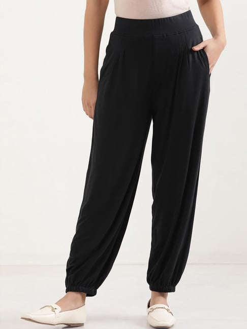Elleven from Aurelia Black Regular Fit Harem Pants