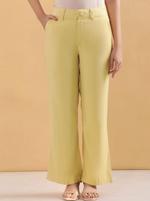 Elleven from Aurelia Yellow Mid Rise Flared Pants-picture-19