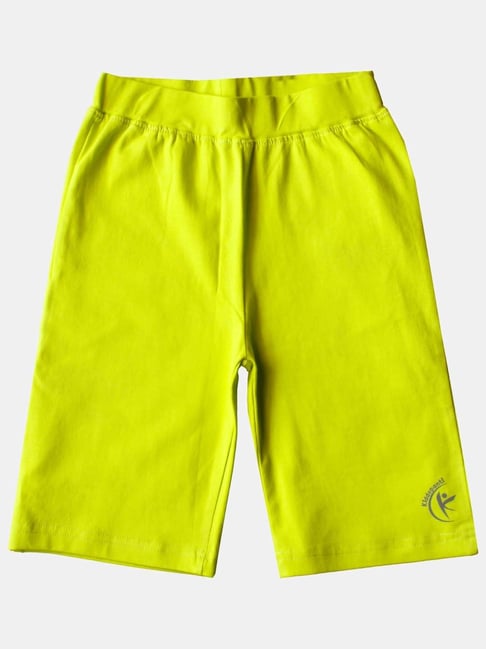 Kiddopanti Kids Neon Green Logo Cycling Shorts-picture-19