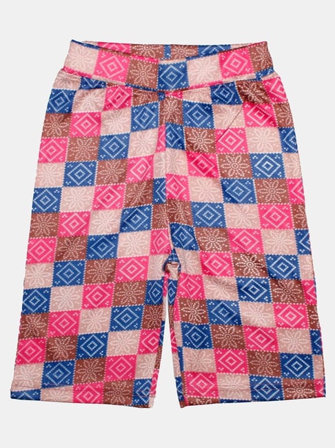 Patchwork Shorts Plaid Bermuda Shorts For Girls Kiddopanti Kids