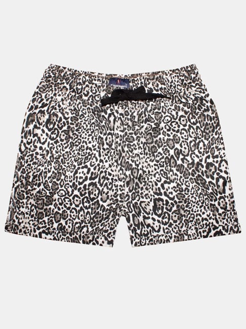 Kiddopanti Kids Black & White Cotton Printed Hot Shorts-picture-23