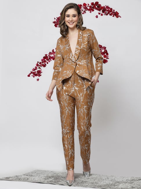 KASSUALLY Brown Printed Co-Ord Set