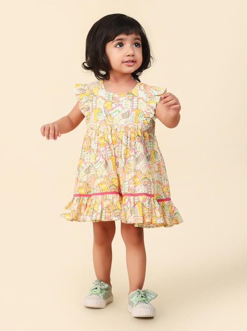 Fabindia Kids Multicolor Printed Dress-image-38