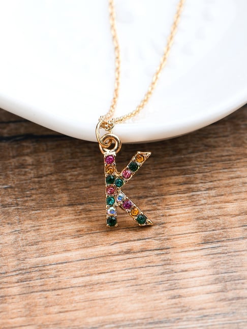 Buy Accessorize London Crystal Initial Necklace Multi Online At