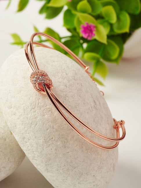 Silberry 92.5 Sterling Rose Gold Knot Kada-picture-39
