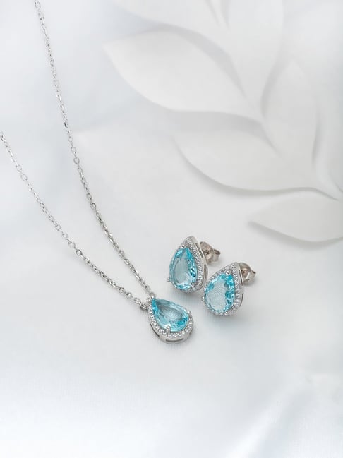 Silberry 92.5 Sterling Silver Ocean Bliss Necklace Set-picture-35
