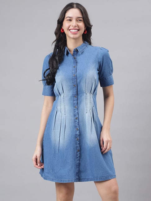 chemistry denim dress Buy Chemistry Blue Solid Denim Shirt Dress with Belt - Dresses for Women 14435282