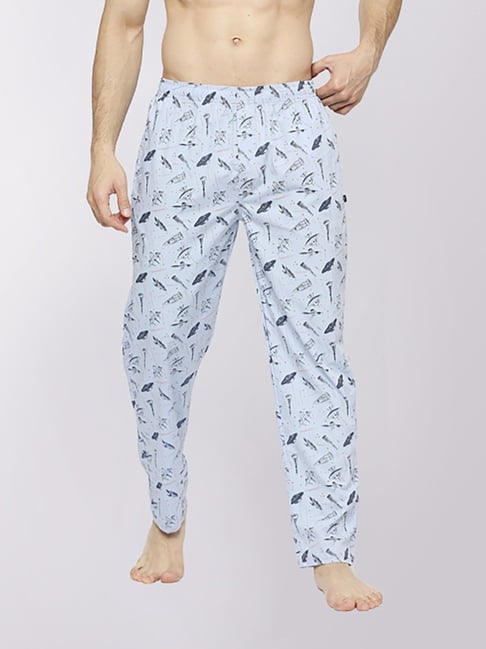 Frenchie Sky Blue Cotton Skinny Fit Printed Nightwear Pyjamas-picture-47