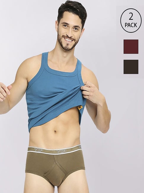 Vip Assorted Cotton Skinny Fit Briefs - Pack Of 2