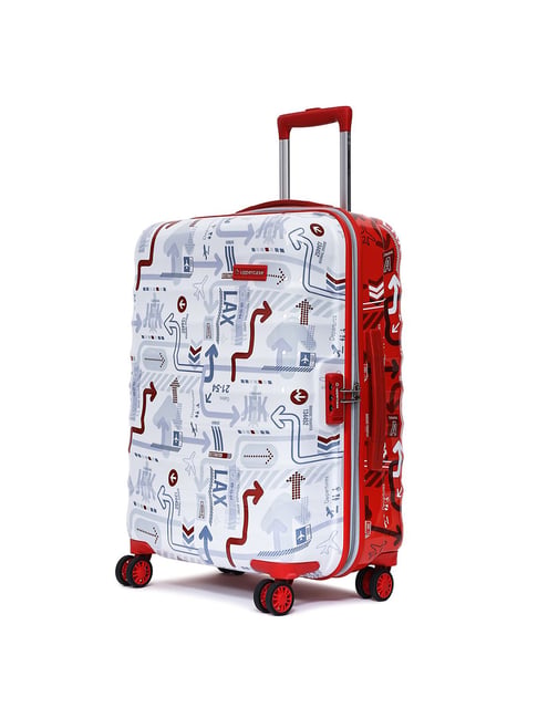 Uppercase JFK Duo White & Red 8 Wheel Medium Hard Trolley Bag - 46 cm-picture-33