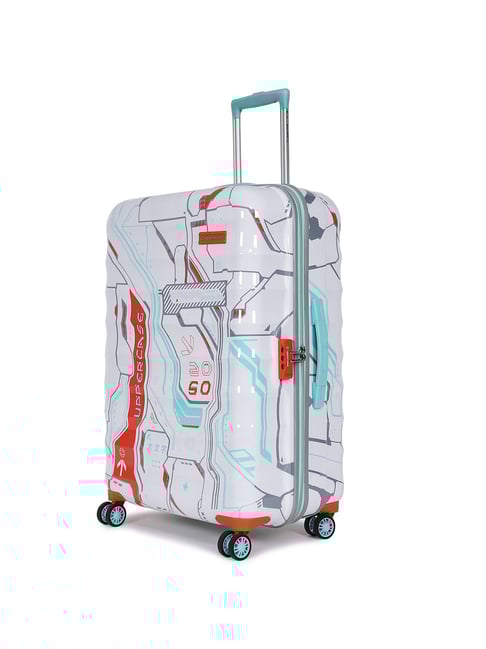 Buy Uppercase Cyber Punk White Large Hard Trolley Bag 53 cm
